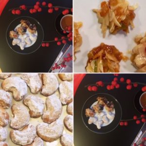 Weihnachtsbäckerei: Vanillekipferl und normale oder vegane Florentiner