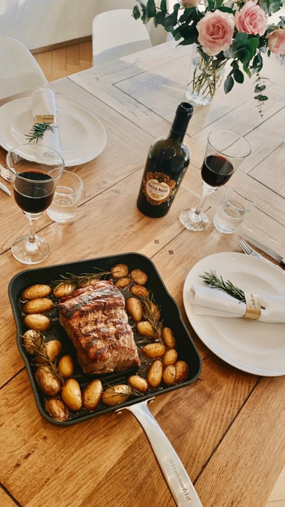 Roastbeef Wein Menü